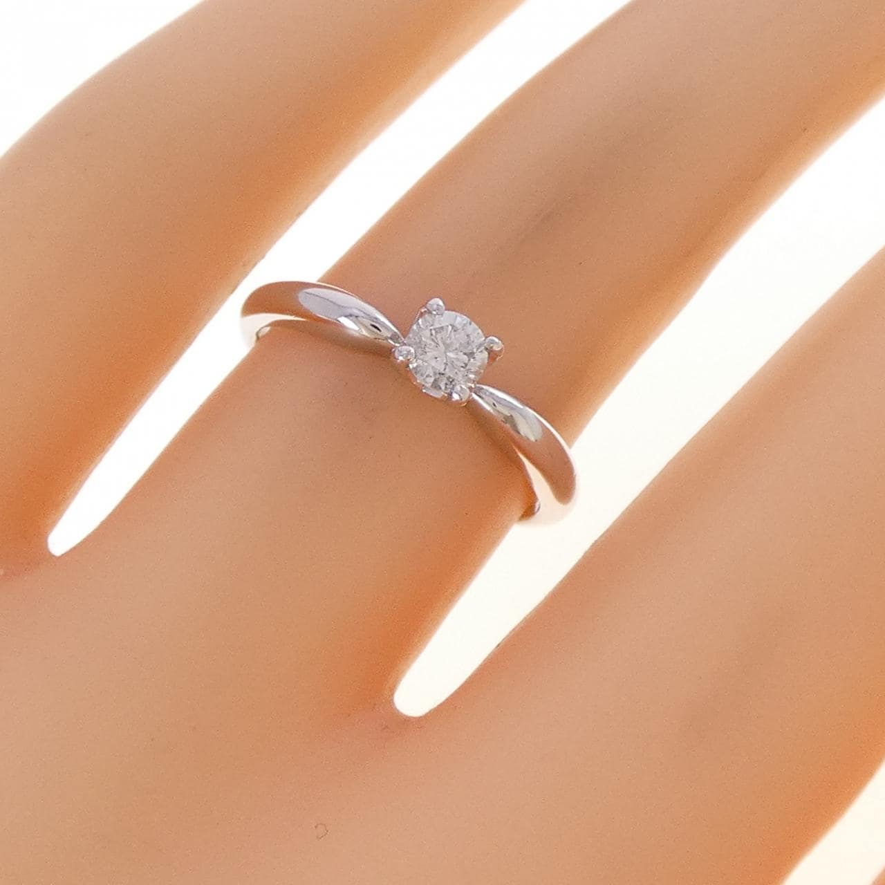 K18WG ソリティア ダイヤモンド リング 0.20CT