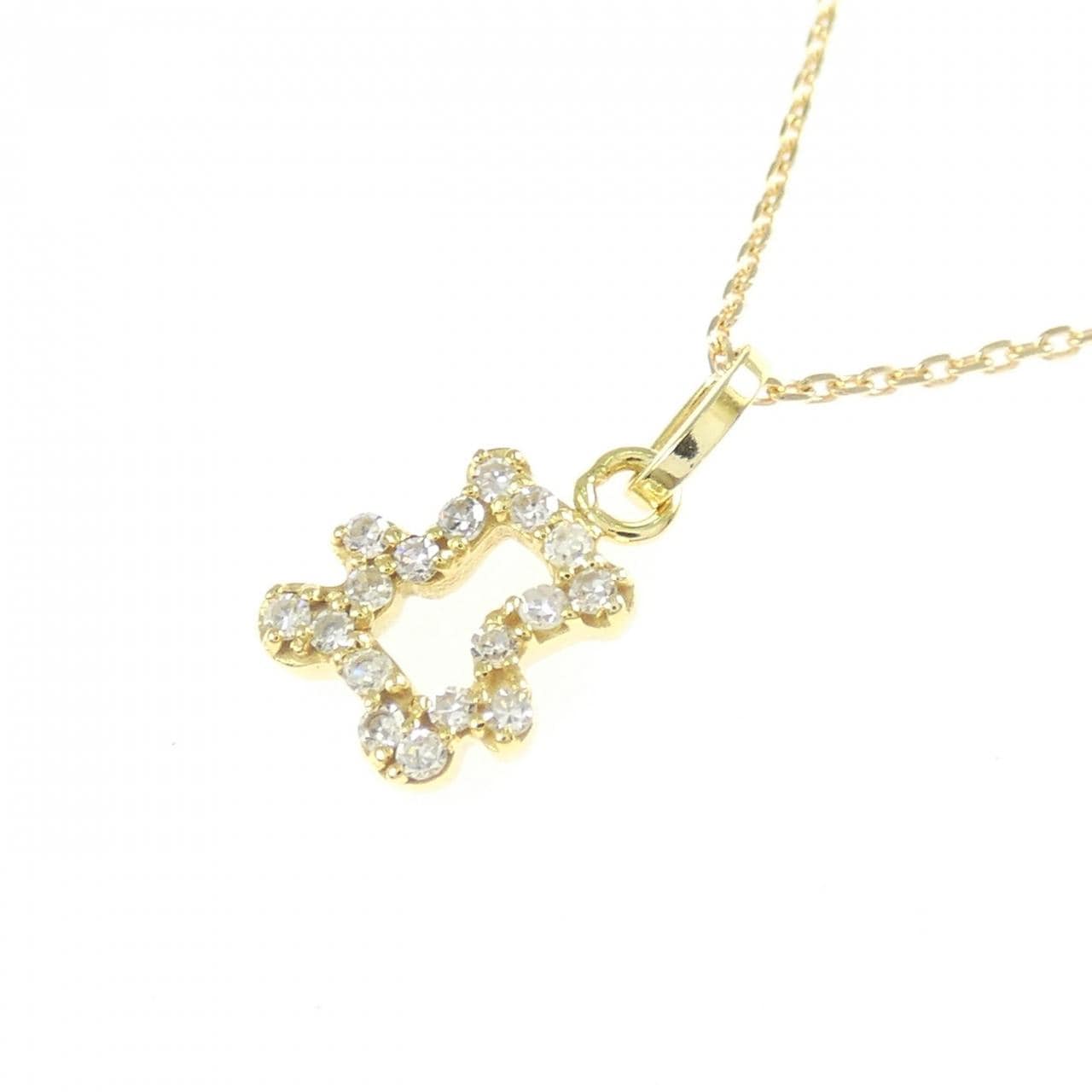 K18YG ベア ダイヤモンド ネックレス 0.08CT