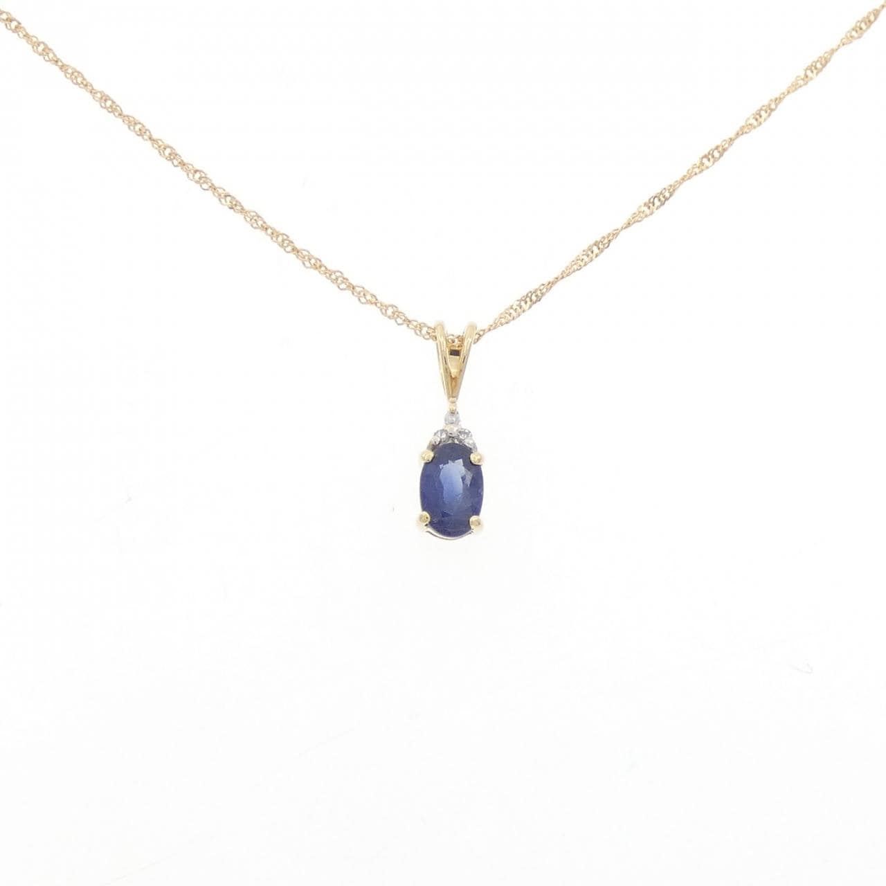 K18YG/K18WG サファイヤ ネックレス 0.53CT