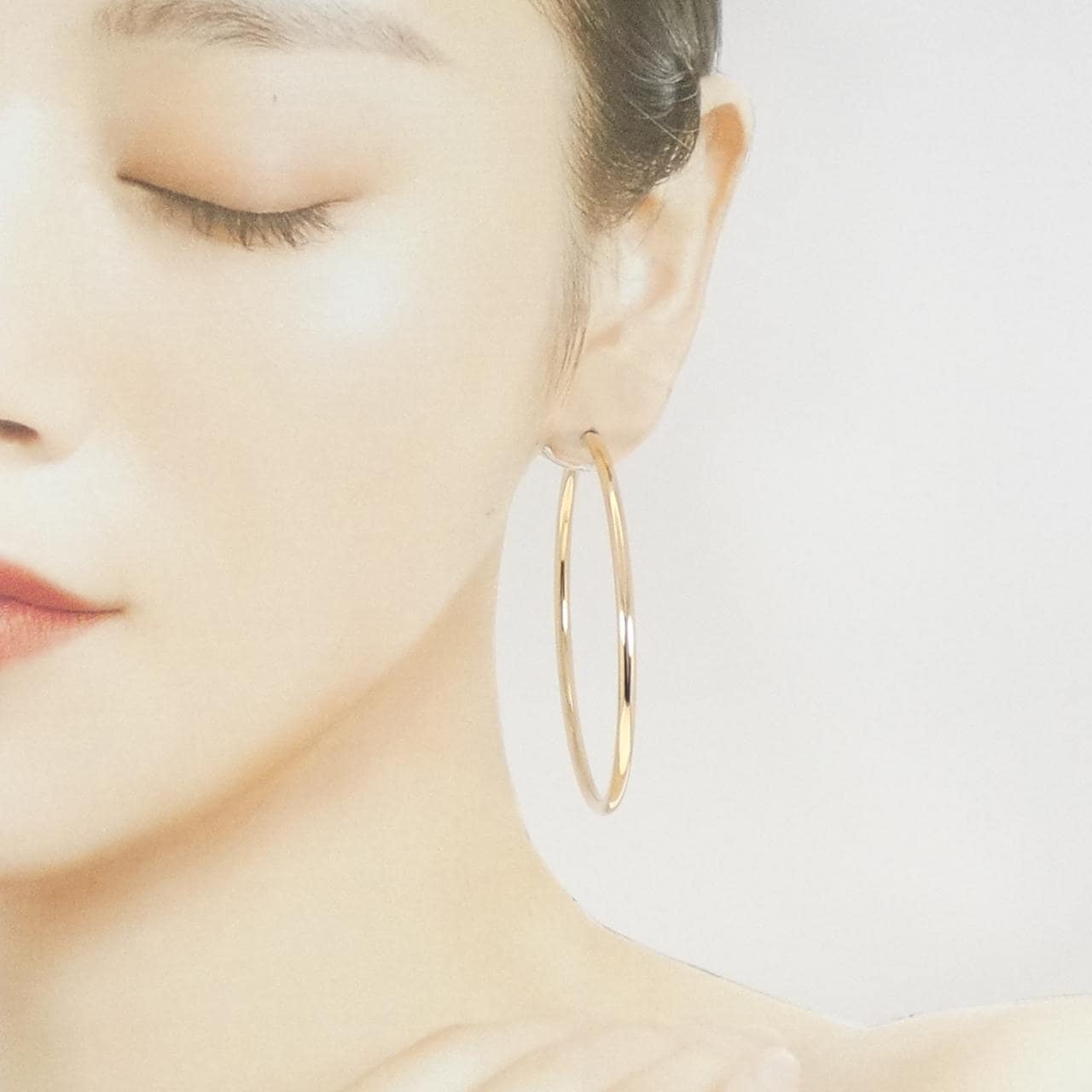 K18YG フープ ピアス