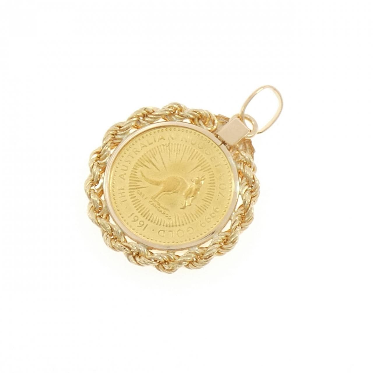 K18YG(枠) コイン ペンダント