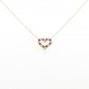 K18YG ハート ルビー ネックレス 0.25CT