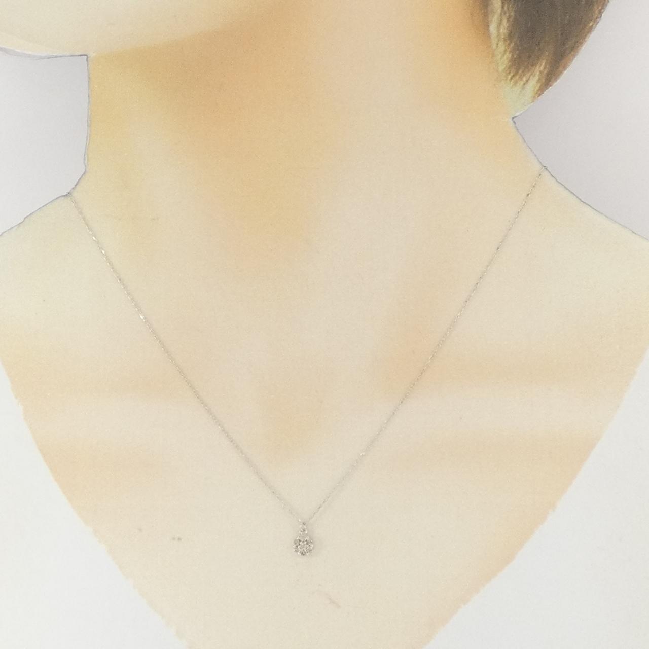 K18WG ダイヤモンド ネックレス 0.10CT