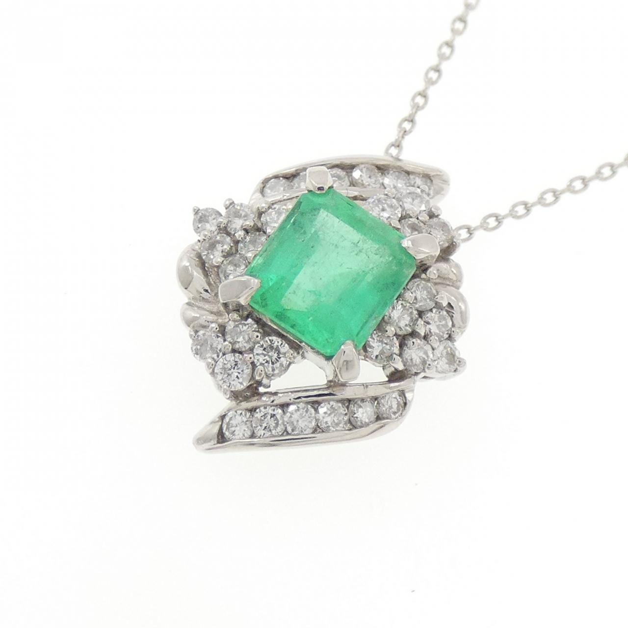 PT900/PT850 エメラルド ネックレス 1.23CT