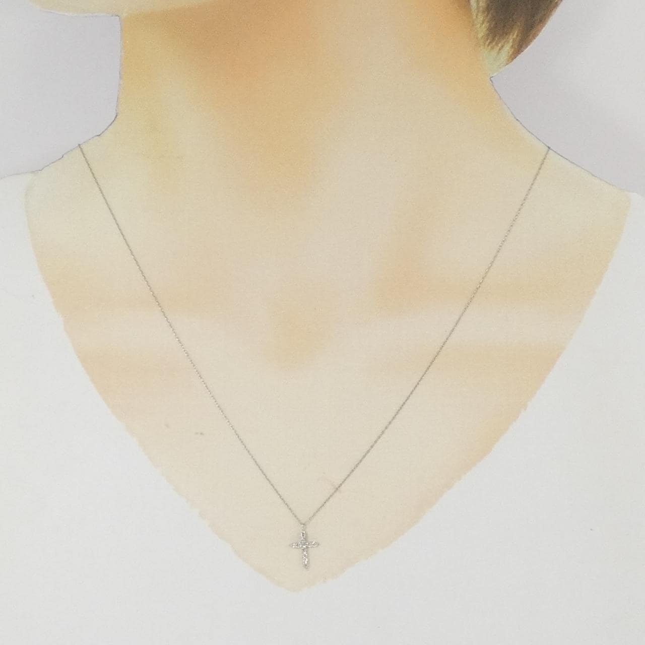 PT900/PT850 クロス ダイヤモンド ネックレス 0.10CT