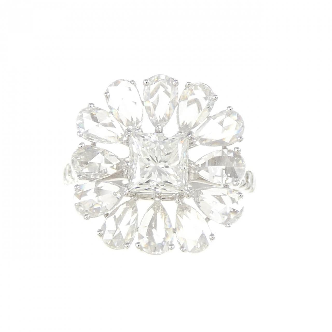 K18WG ダイヤモンド リング 1.005CT H VVS2 ファンシーカット