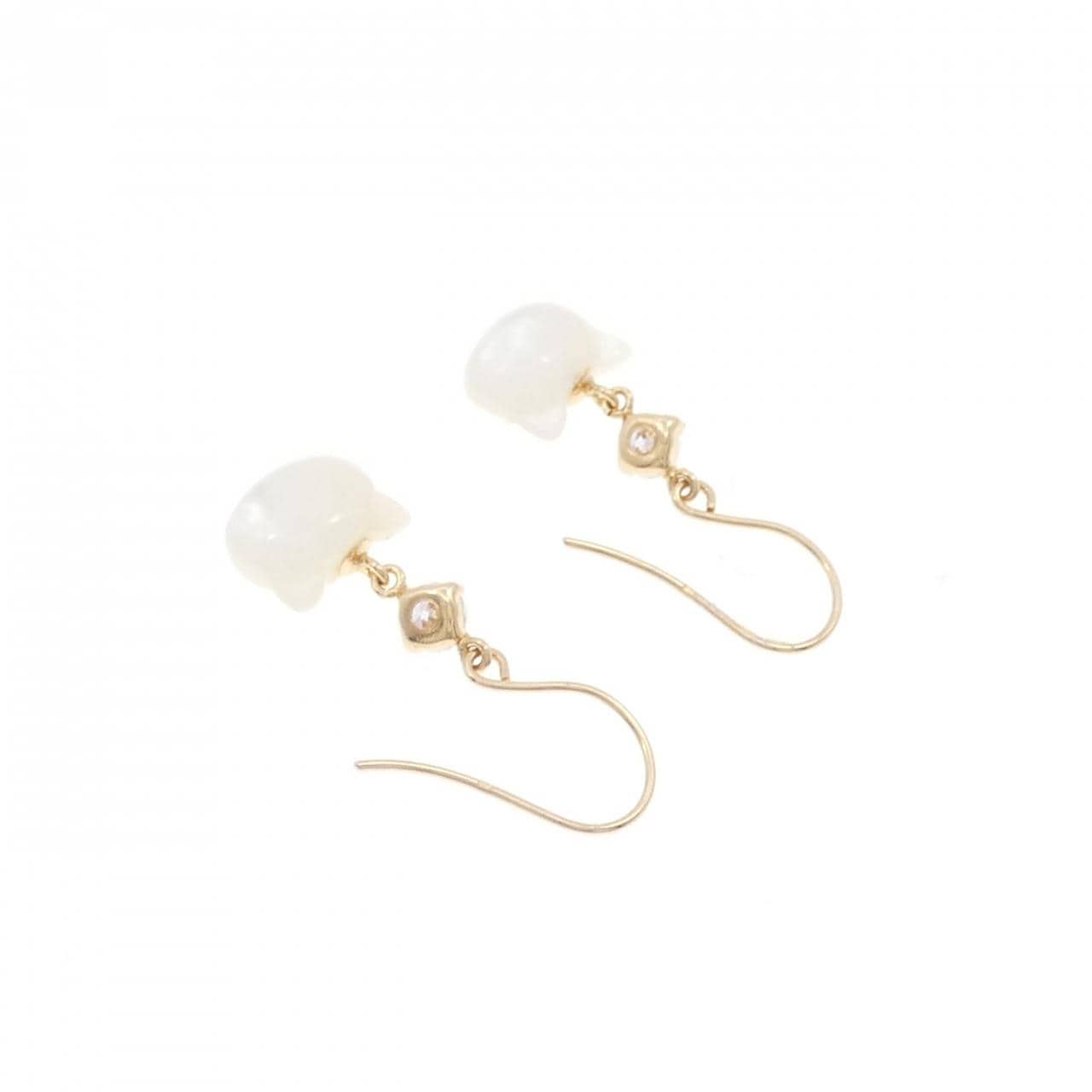 【新品】K10YG キャット マザーオブパール ピアス