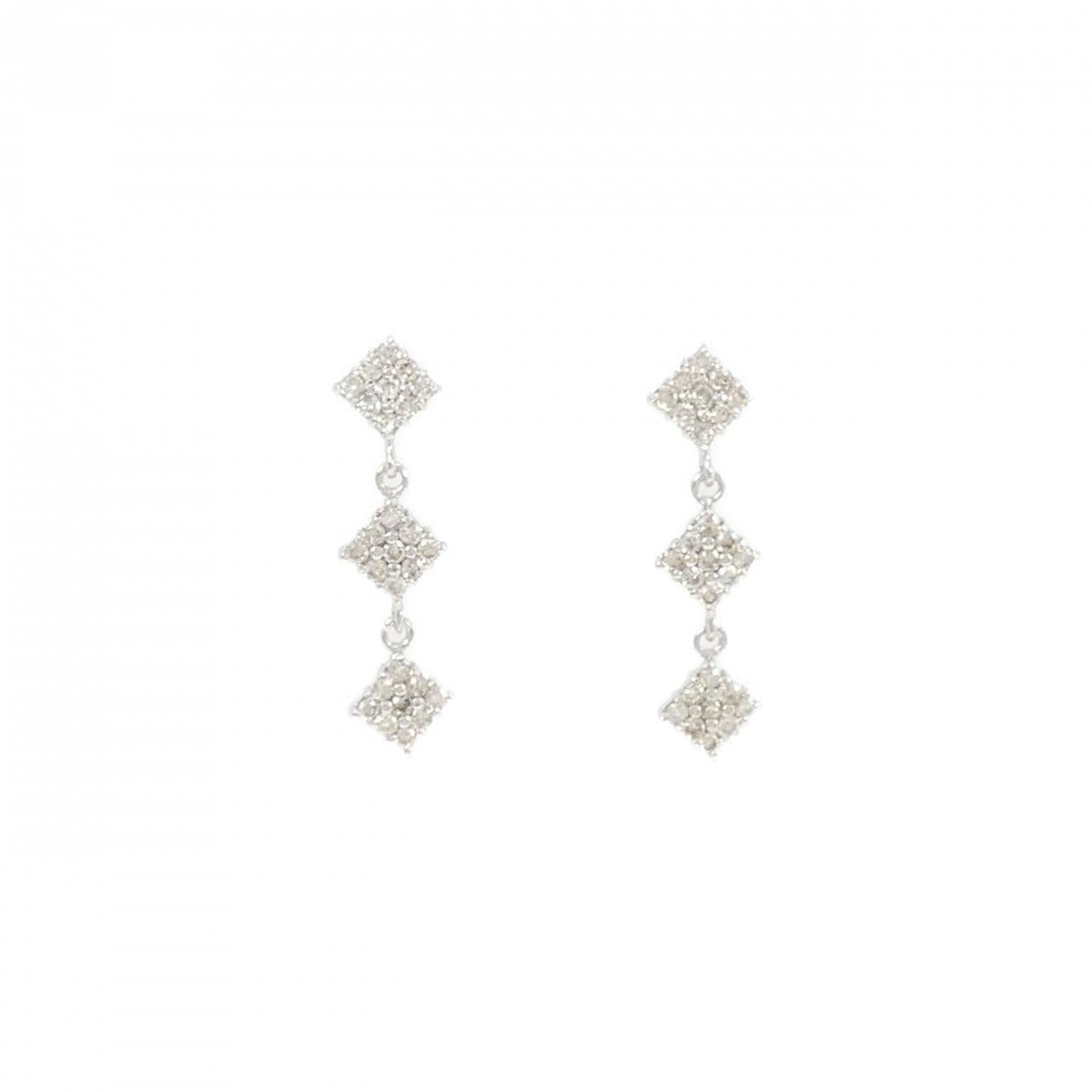 K18WG ダイヤモンド ピアス 0.30CT
