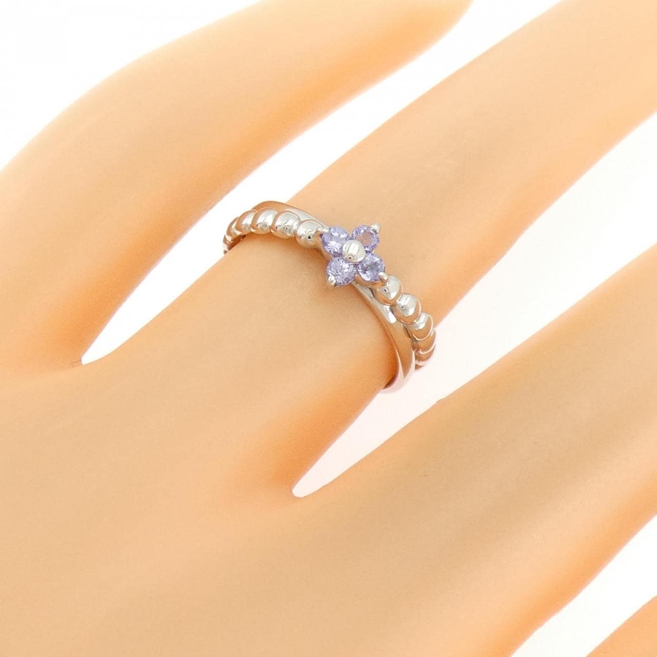 PT900 フラワー タンザナイト リング