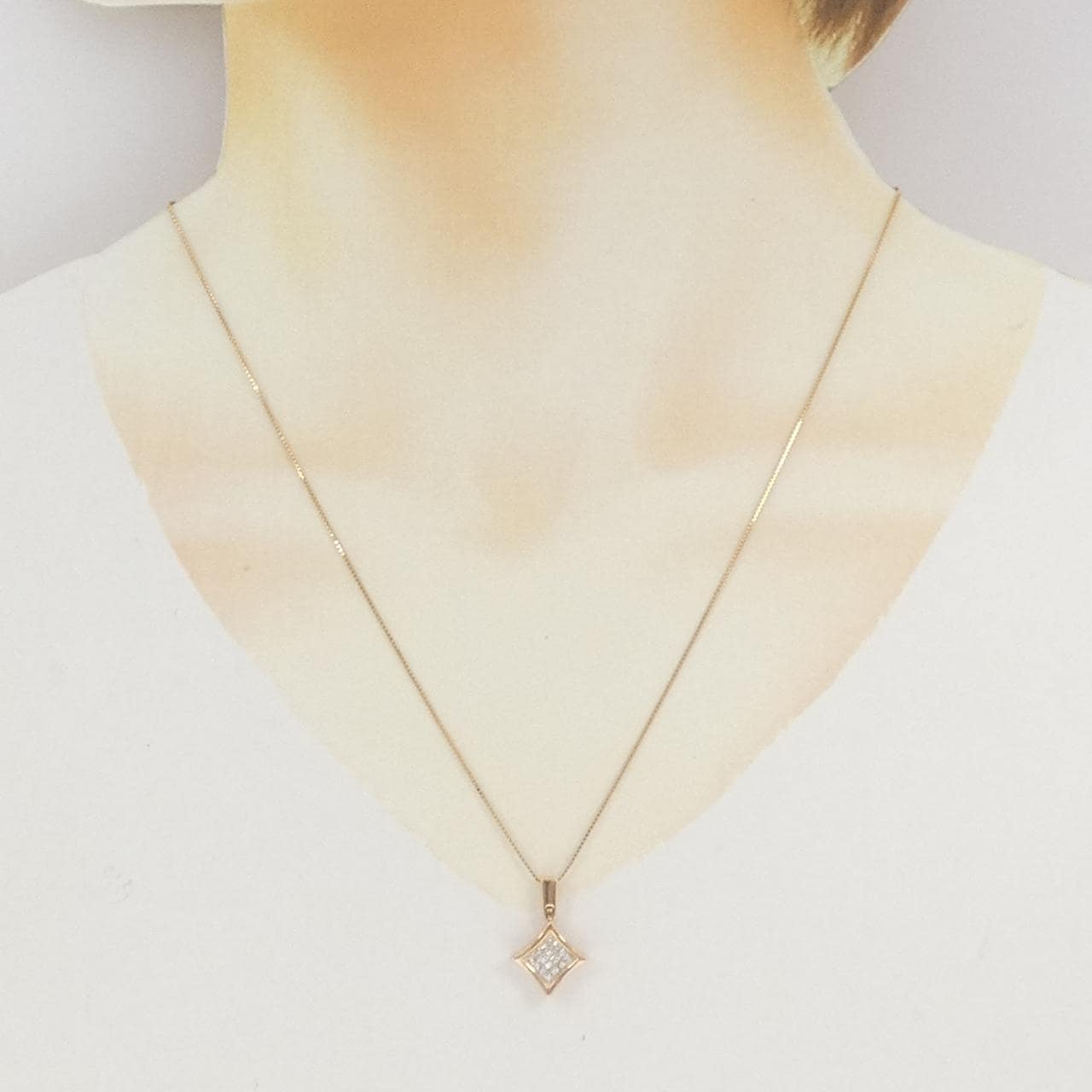 K18PG ダイヤモンド ネックレス 0.25CT