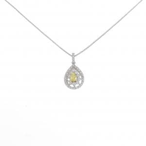[BRAND NEW] PT/K18YG Diamond Necklace 0.103CT FVY SI2 Fancy Cut