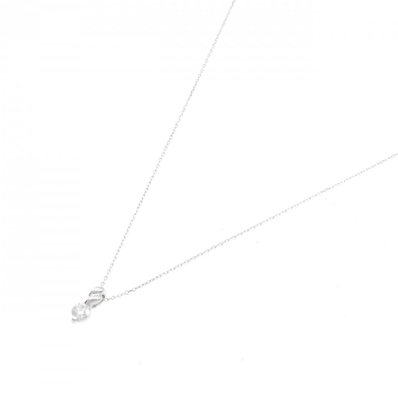 [BRAND NEW] K18WG Diamond necklace 0.134CT