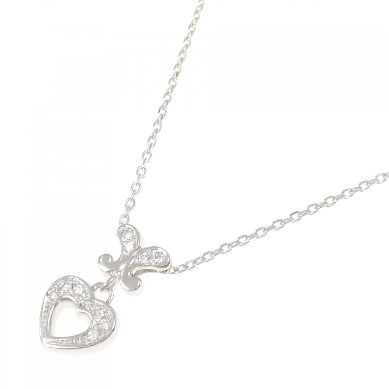 K18WG 心形鑽石項鍊 0.11CT