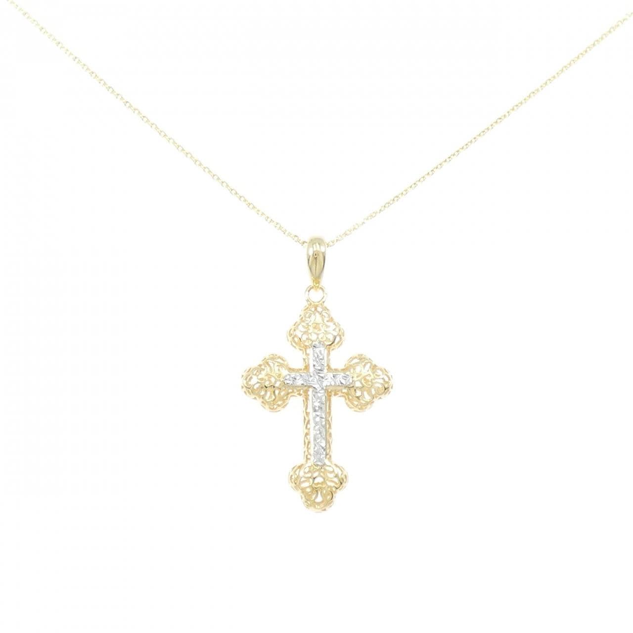 K18YG/K18WG クロス ネックレス