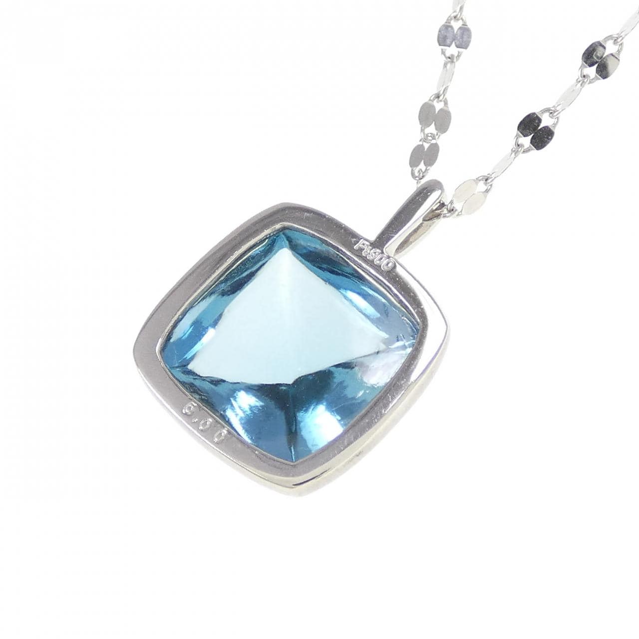 PT900/Pure PT Blue Topaz Necklace 5.00CT