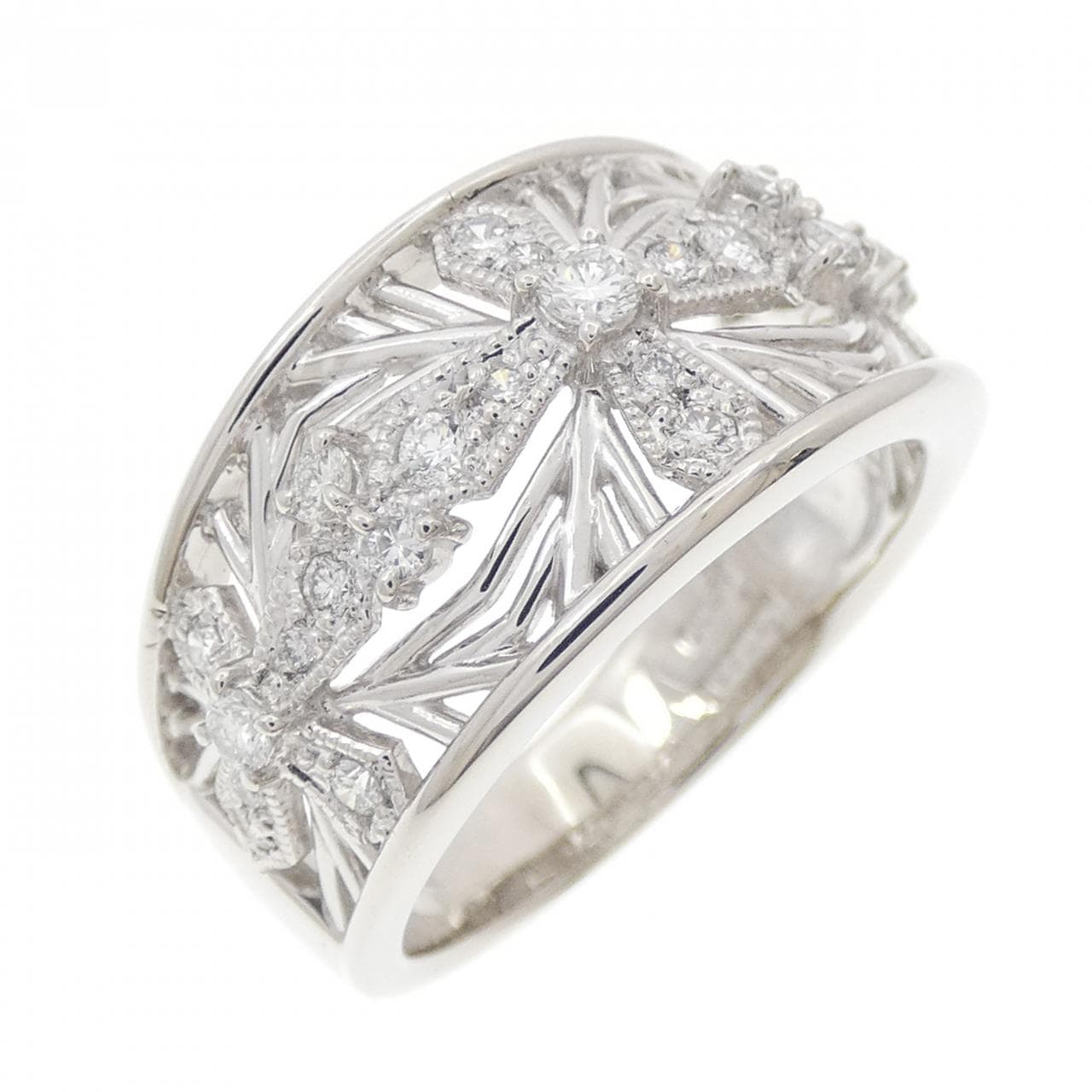 PT900 クロス ダイヤモンド リング 0.44CT