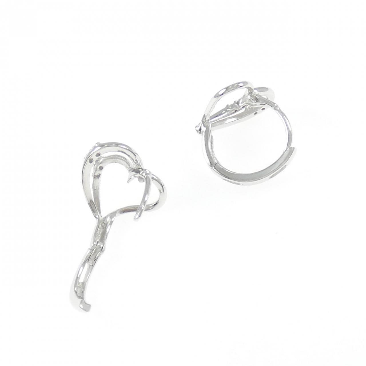 K14WG ハート キュービック ピアス