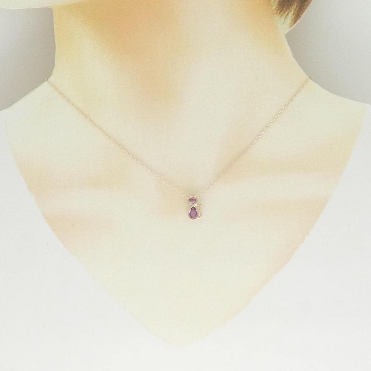 K18PG キャット サファイヤ ネックレス 0.66CT