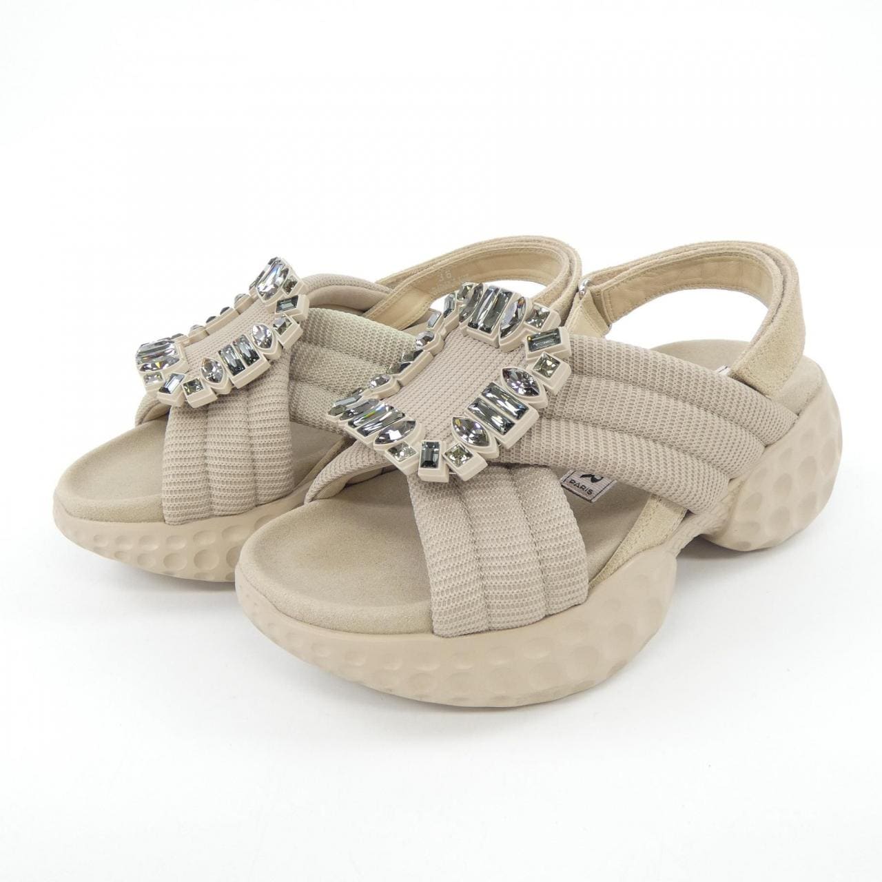 ロジェヴィヴィエ ROGER VIVIER ヴィヴランライトストラスバックル サンダル