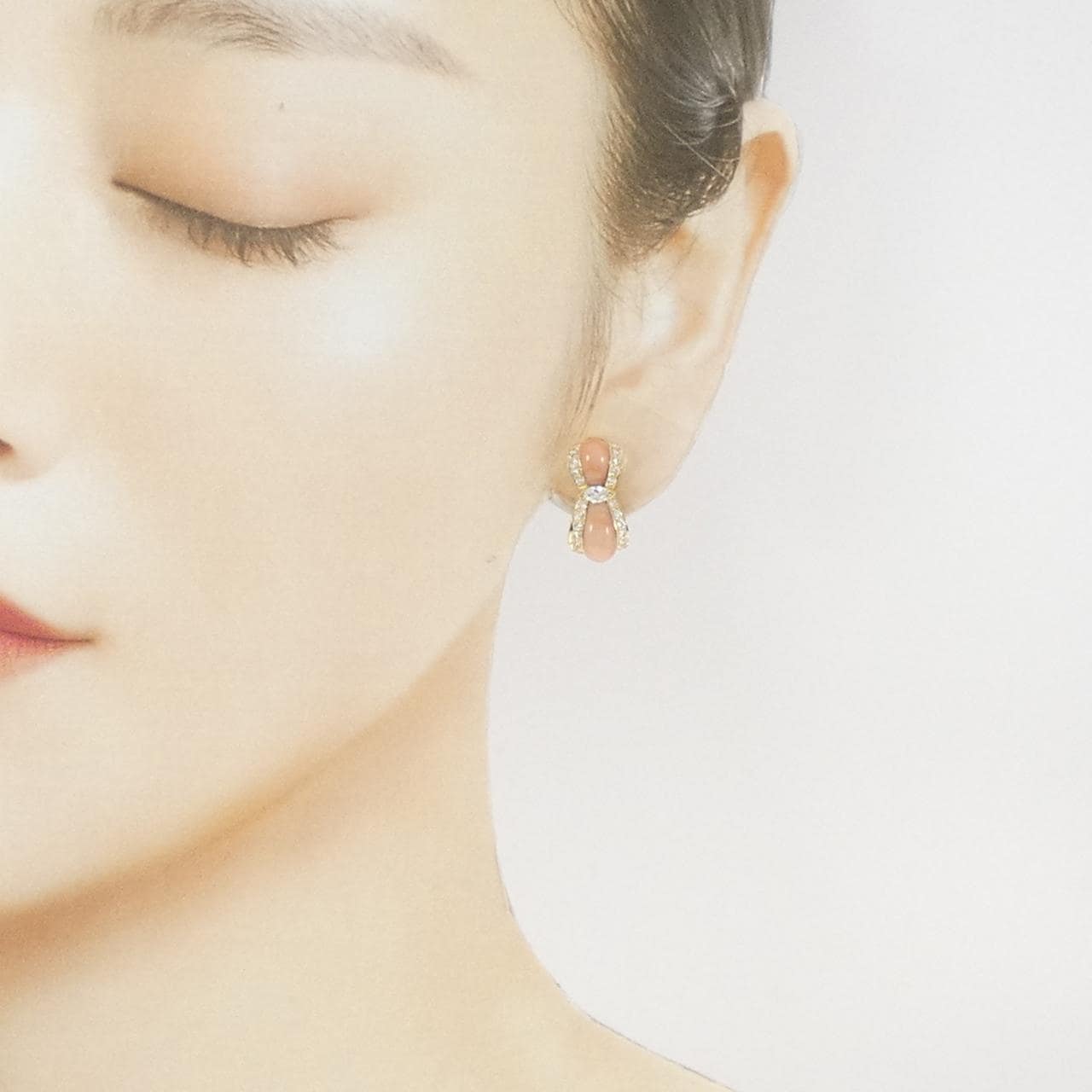 K18YG サンゴ イヤリング