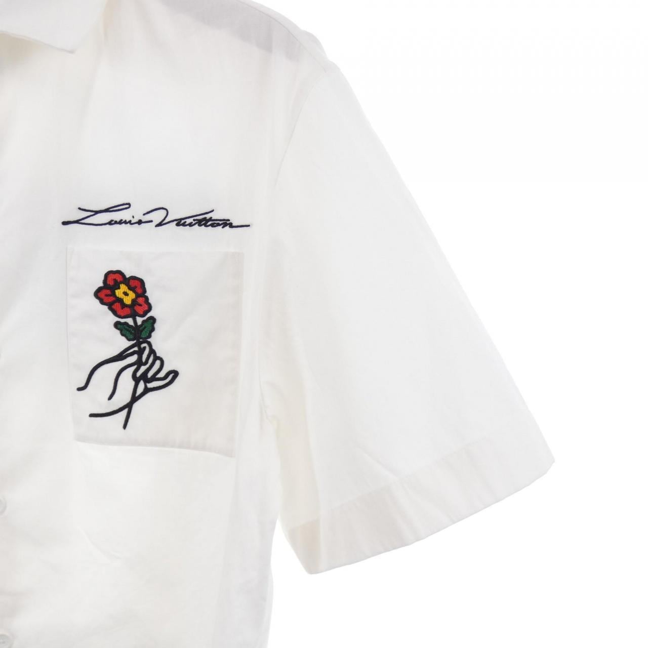ルイヴィトン LOUIS VUITTON オープンカラーショートスリーブコットンシャツ HQS85WIKE S／Sシャツ