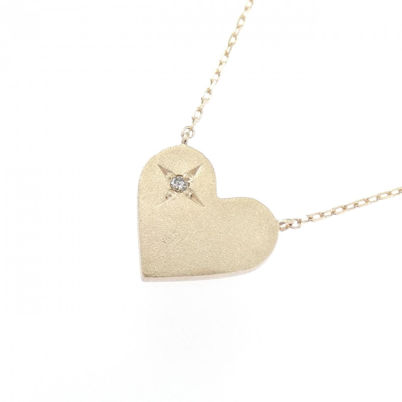 K10YG ハート ダイヤモンド ネックレス