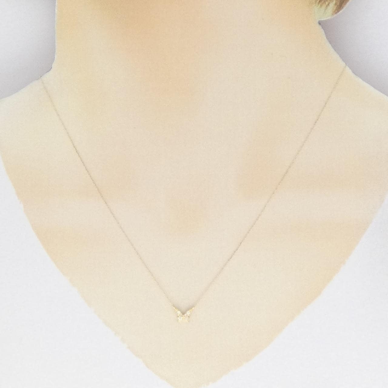 【新品】K18YG バタフライ ダイヤモンド ネックレス 0.05CT