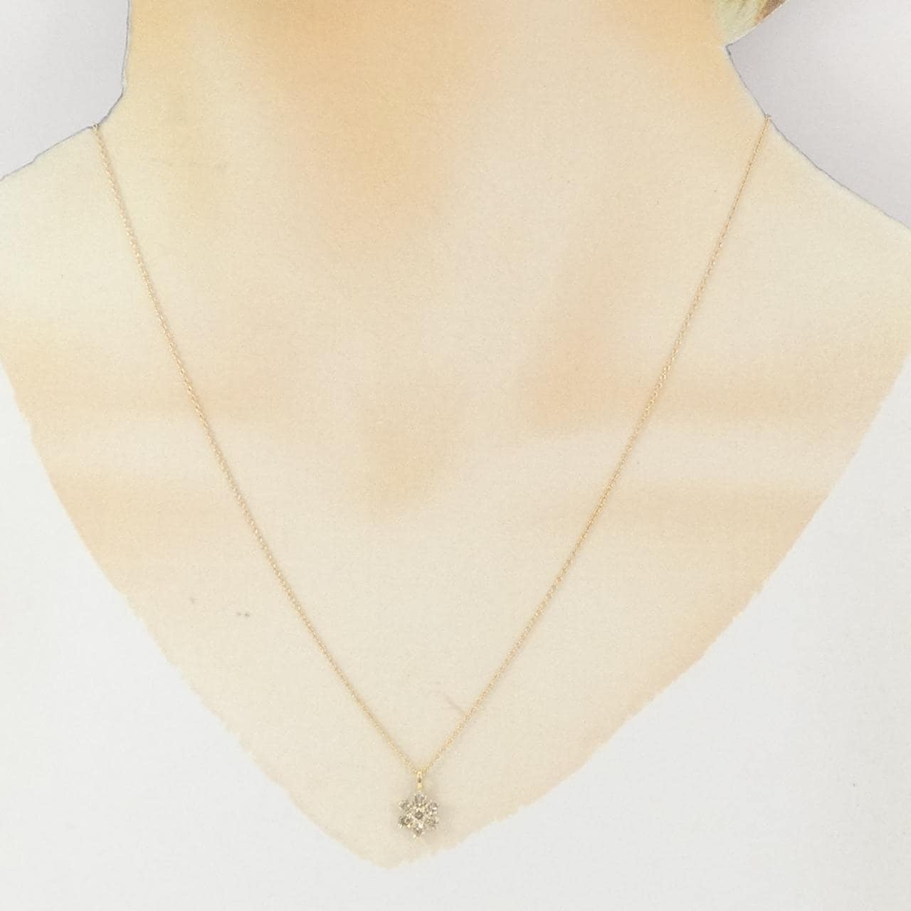 K18YG フラワー ダイヤモンド ネックレス 0.40CT