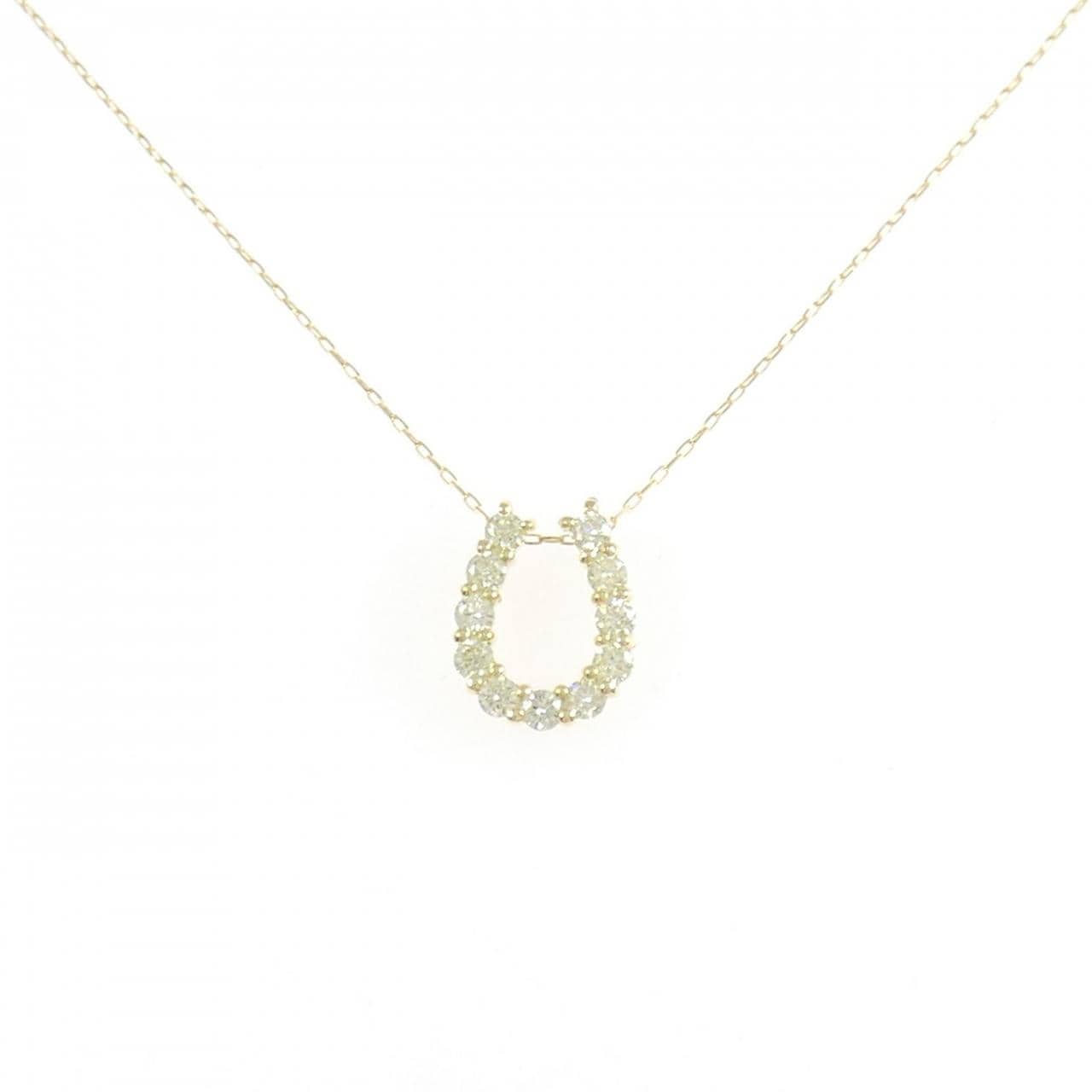 【新品】K18YG ホースシュー ダイヤモンド ネックレス 0.30CT