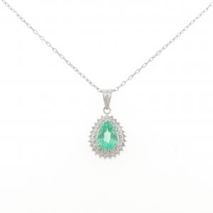 PT900/PT850 エメラルド ネックレス 0.74CT