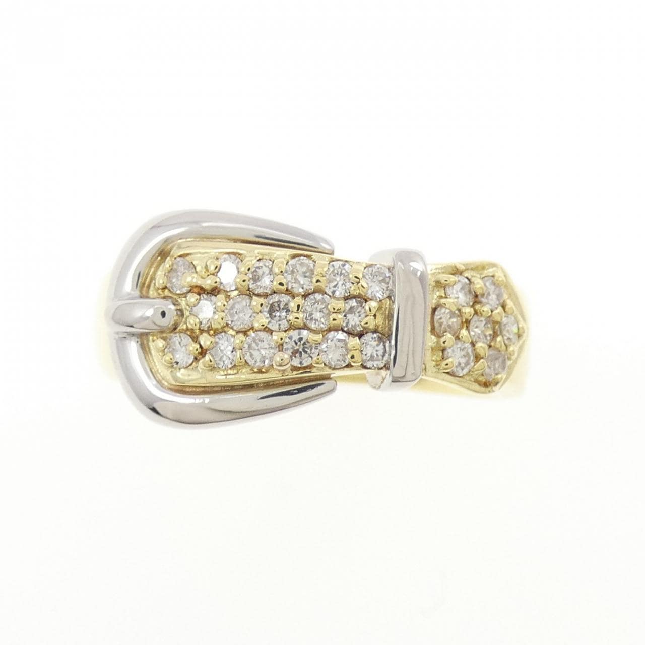 K18YG/PT900 パヴェ ダイヤモンド リング 0.27CT