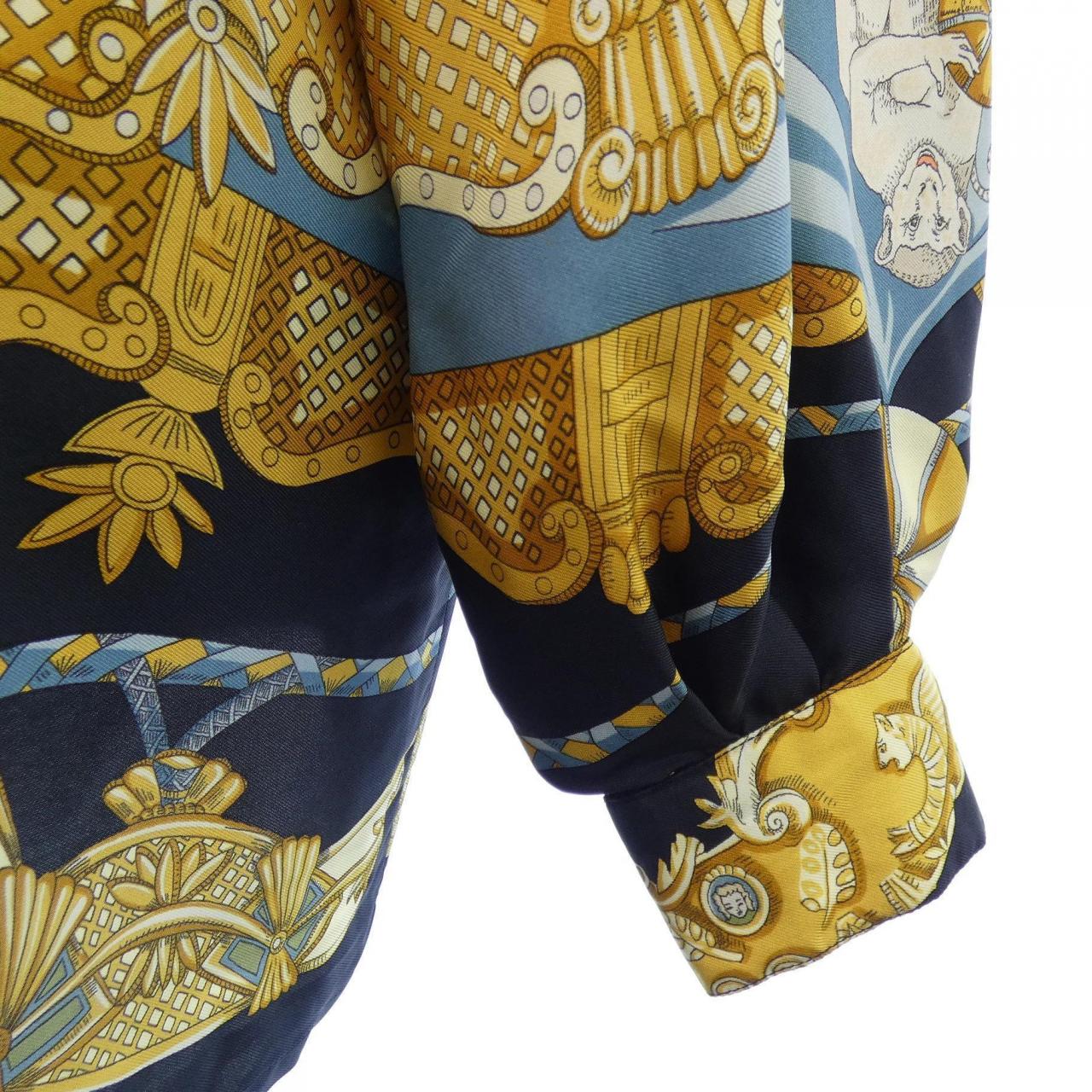 【ヴィンテージ】エルメス HERMES TOURNEZ MANEGE ツイルレーヌ. シャツ