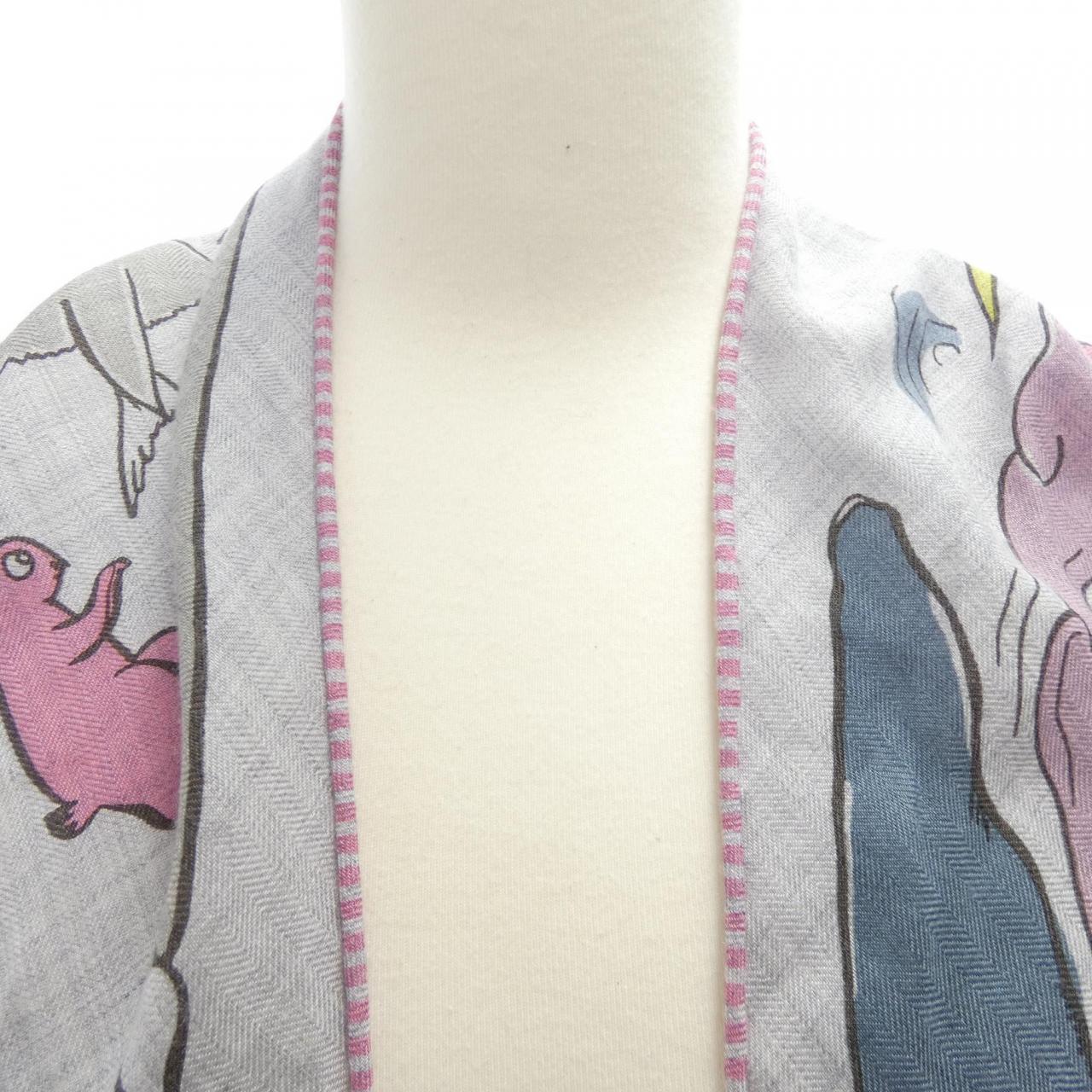 エルメス HERMES 千と一のウサギ H364007S トライアングルジェアン ショール