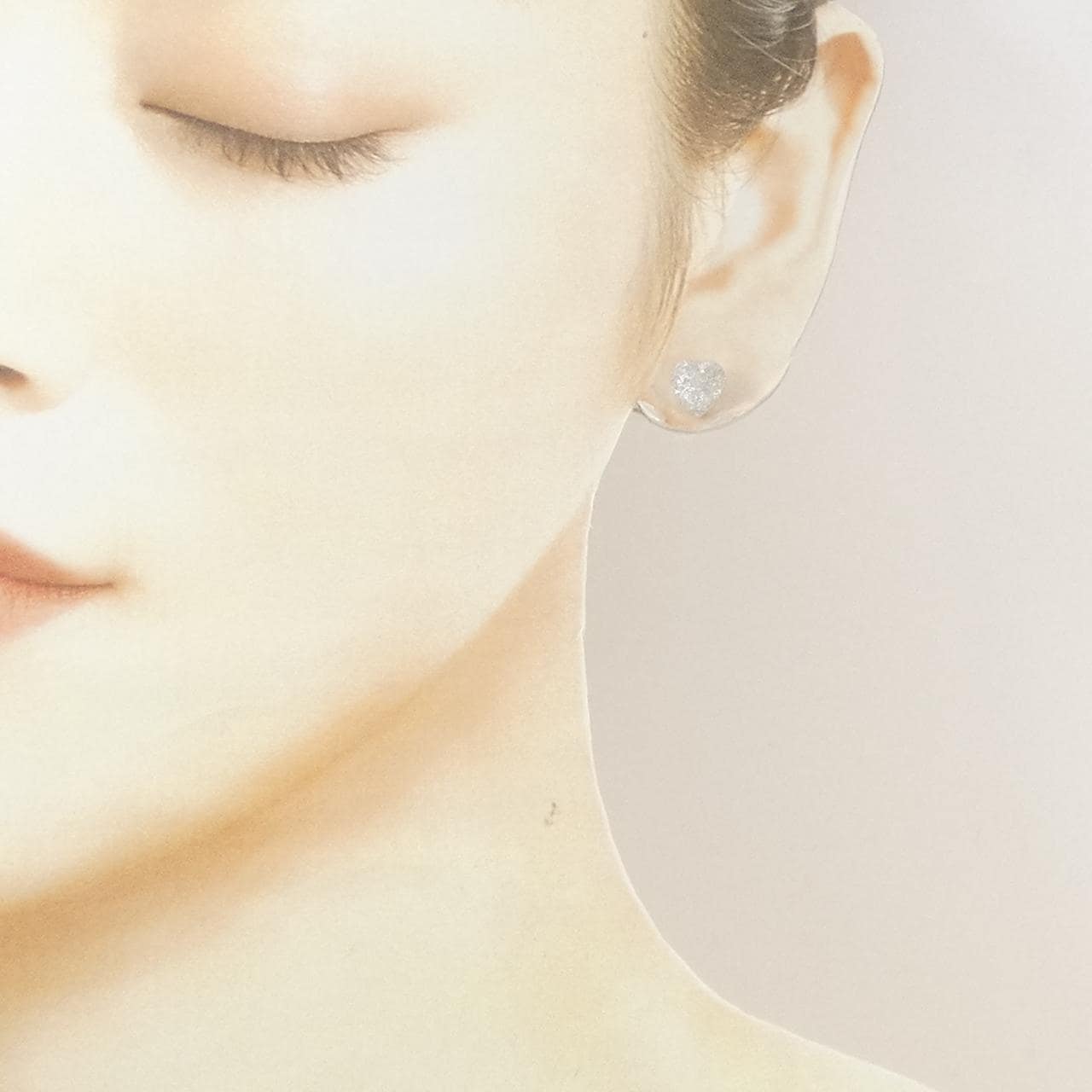 750WG/K18WG ハート ピアス