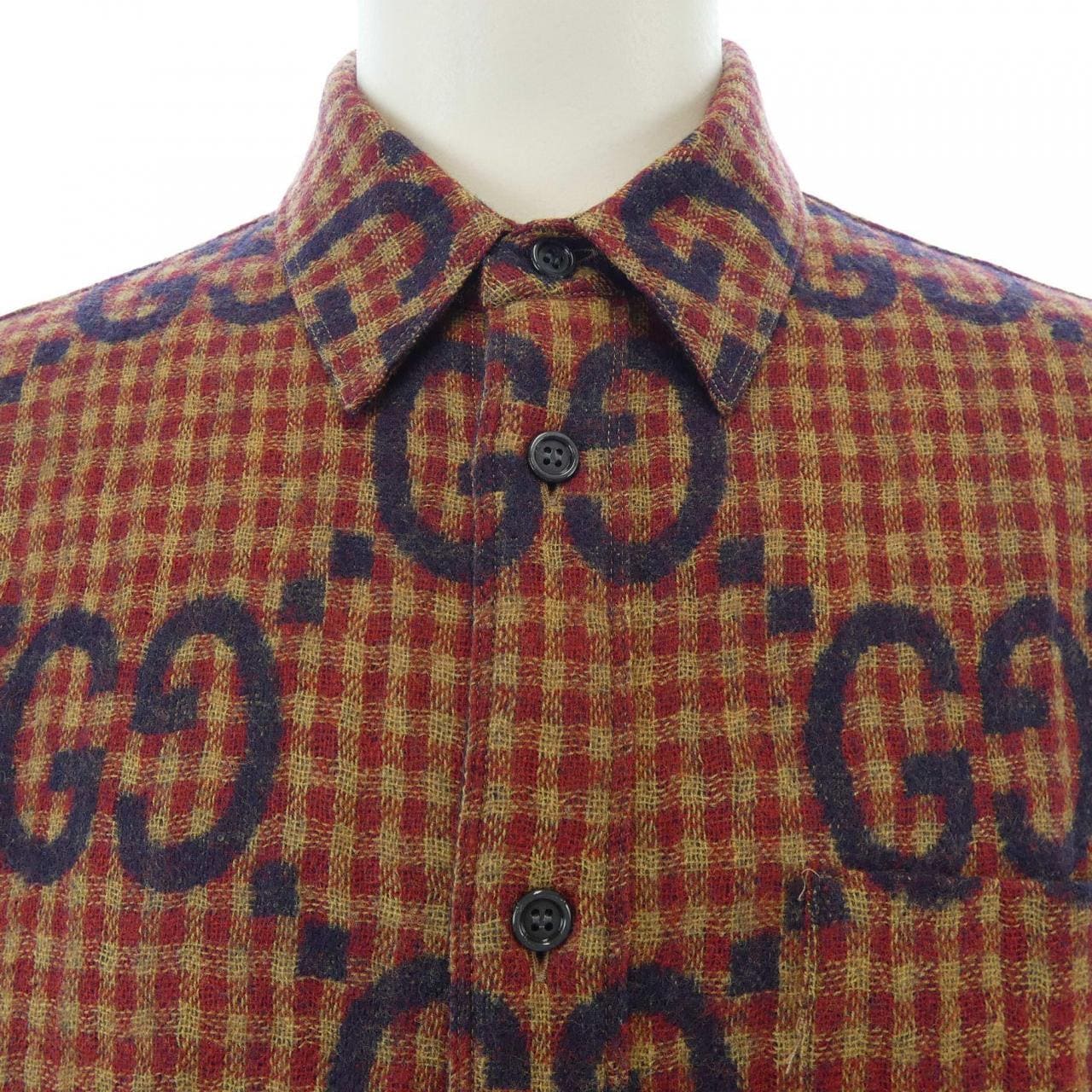 グッチ GUCCI マキシ GG ギンガム ウール シャツ 756842 ZAOBM シャツ