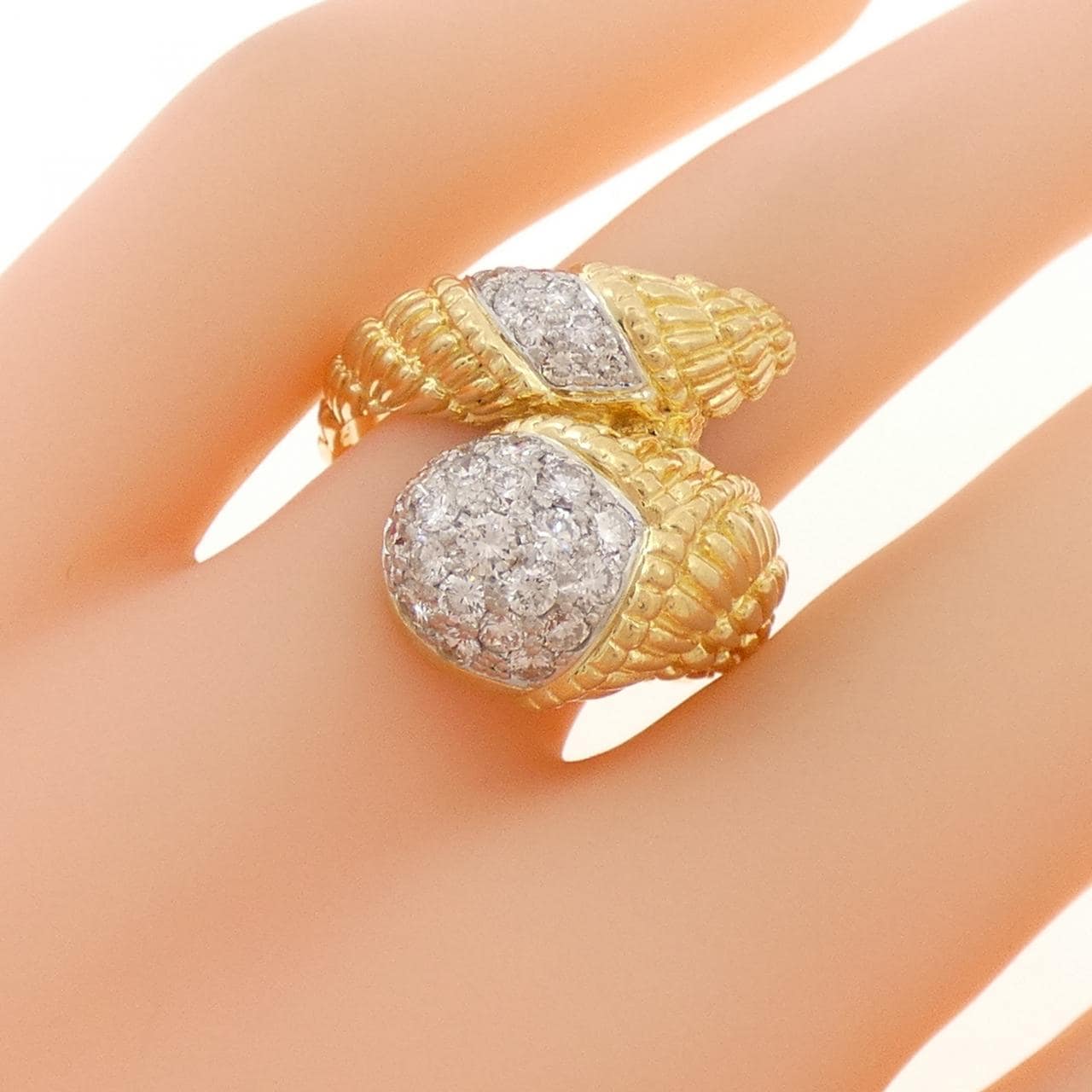 K18YG/K18WG ダイヤモンド リング 0.77CT