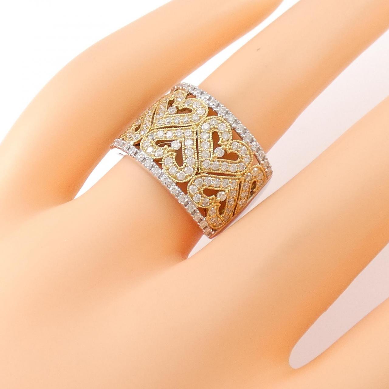 K18YG/K18WG heart Diamond ring 1.00CT