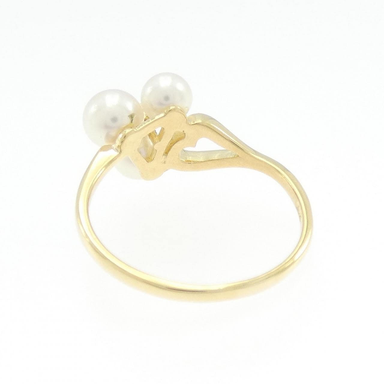 K18YG ハート アコヤパール リング