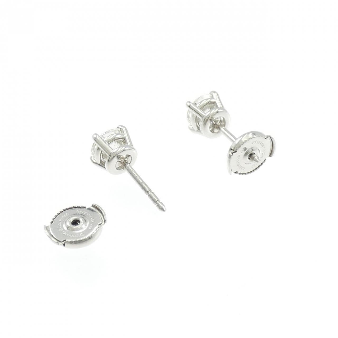 ティファニー ソリティア ピアス 0.82CT 0.80CT H VVS1-2 3EXT