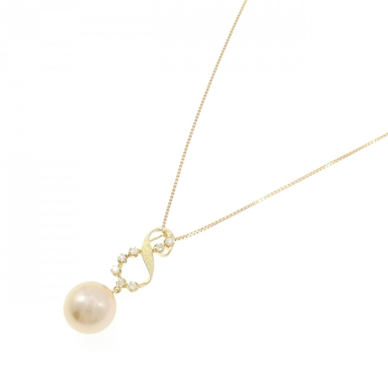 K18YG 白蝶パール ネックレス 11.7mm