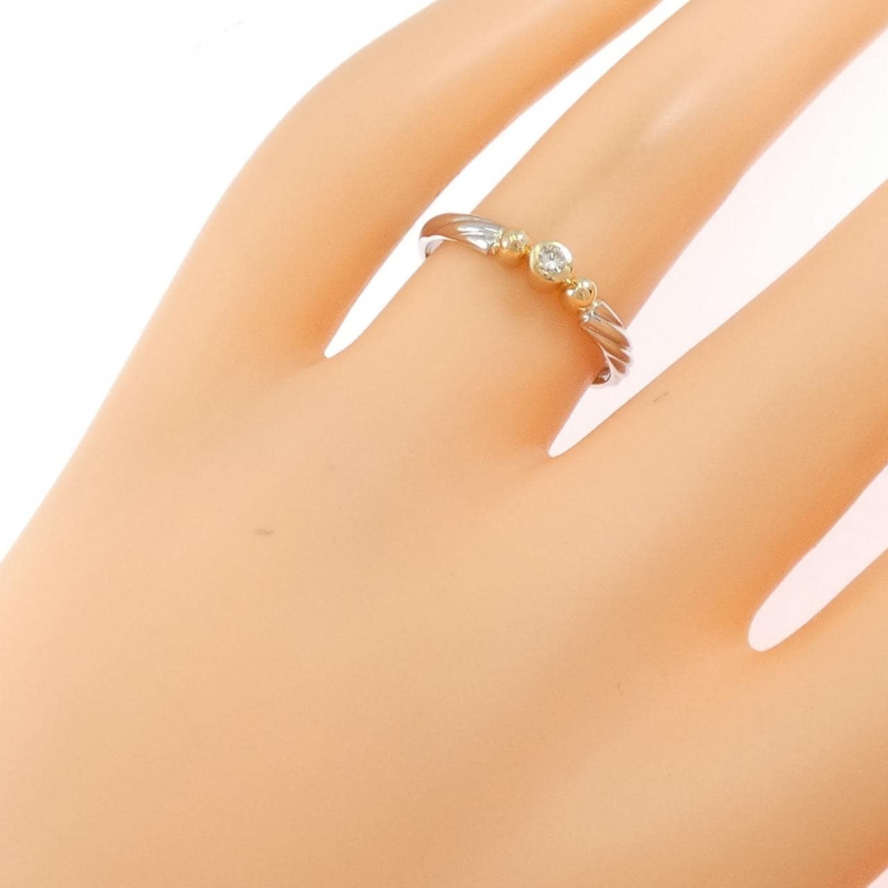 PT900/K18YG ダイヤモンド リング 0.04CT