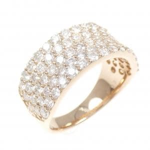 K18PG パヴェ ダイヤモンド リング 2.10CT