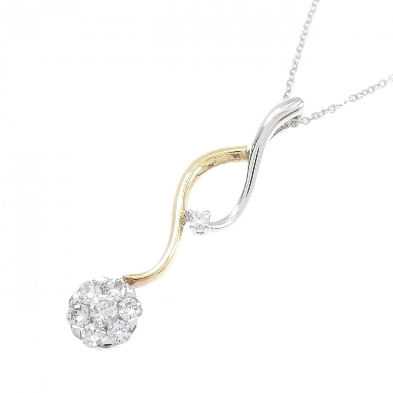 K18YG/K18WG ダイヤモンド ネックレス 0.20CT