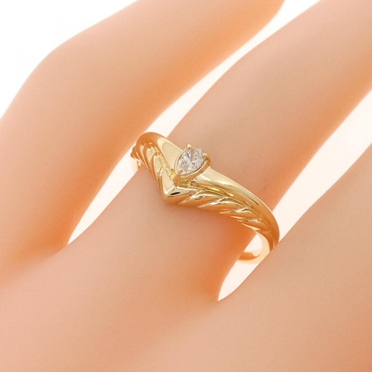 K18YG ダイヤモンド リング 0.08CT