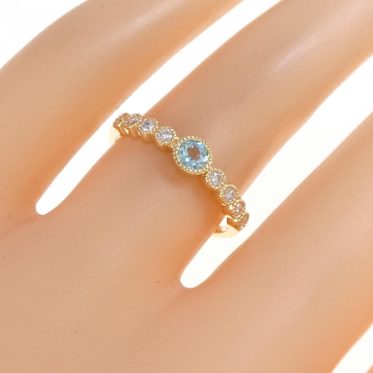 K18YG トルマリン リング 0.13CT