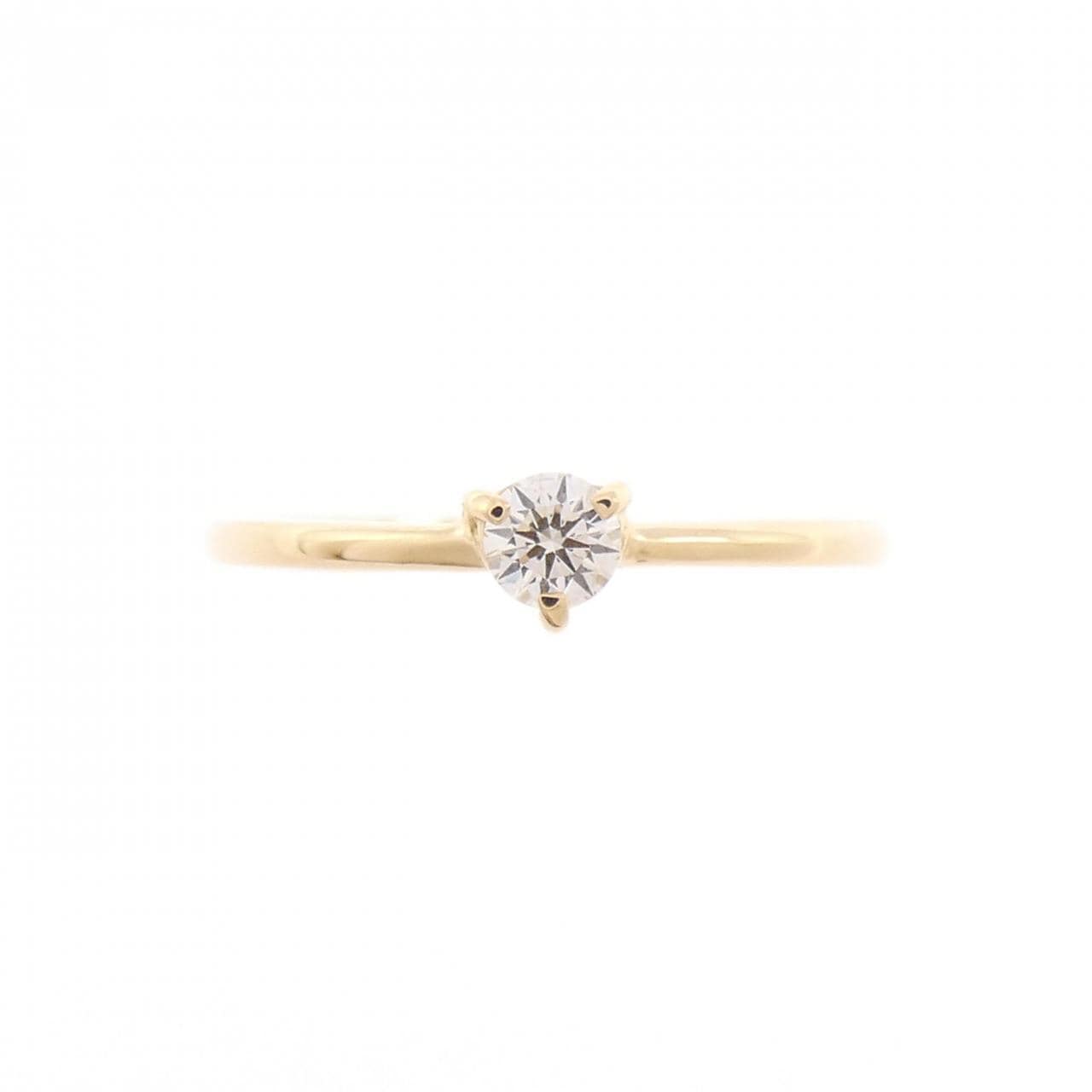 K18YG ソリティア ダイヤモンド リング 0.10CT