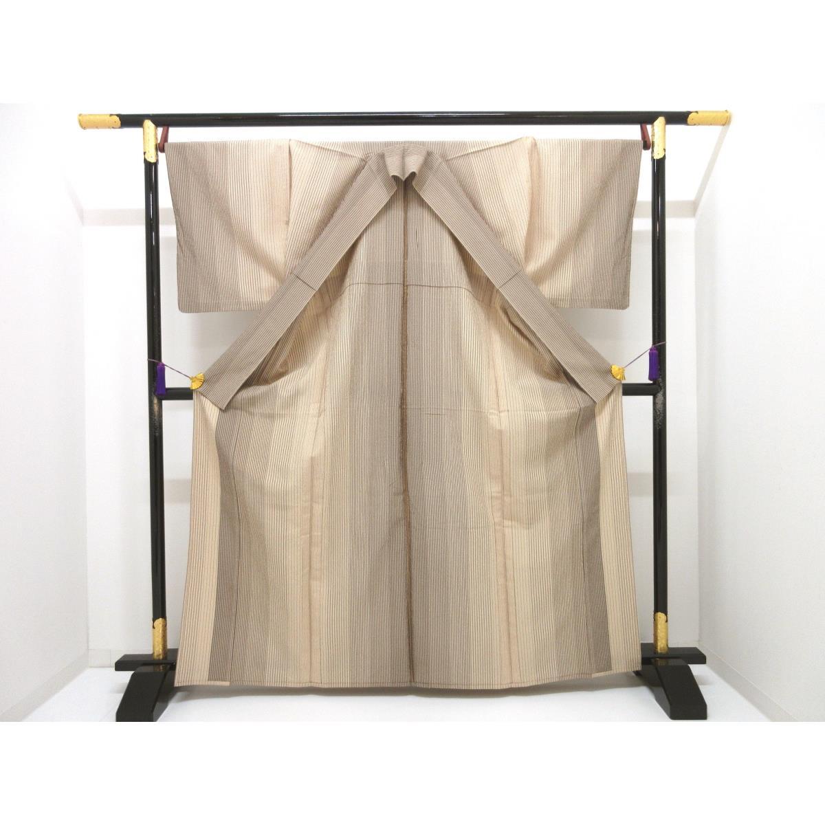 単衣　紬織　ふくれ織