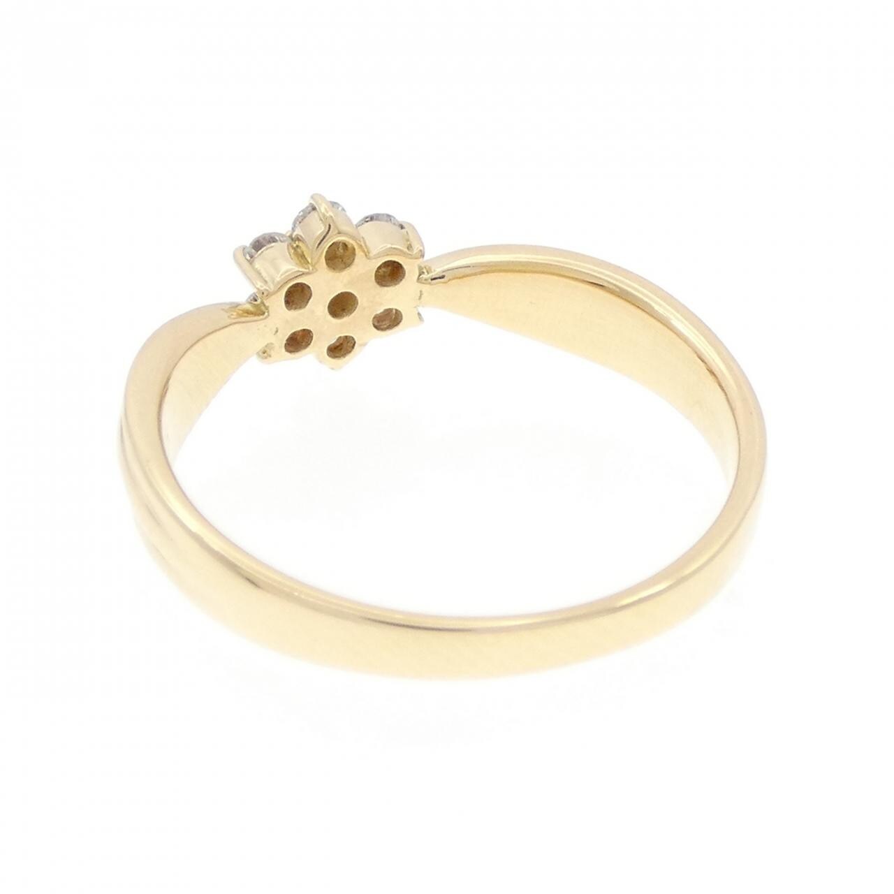K18YG フラワー ダイヤモンド リング 0.20CT