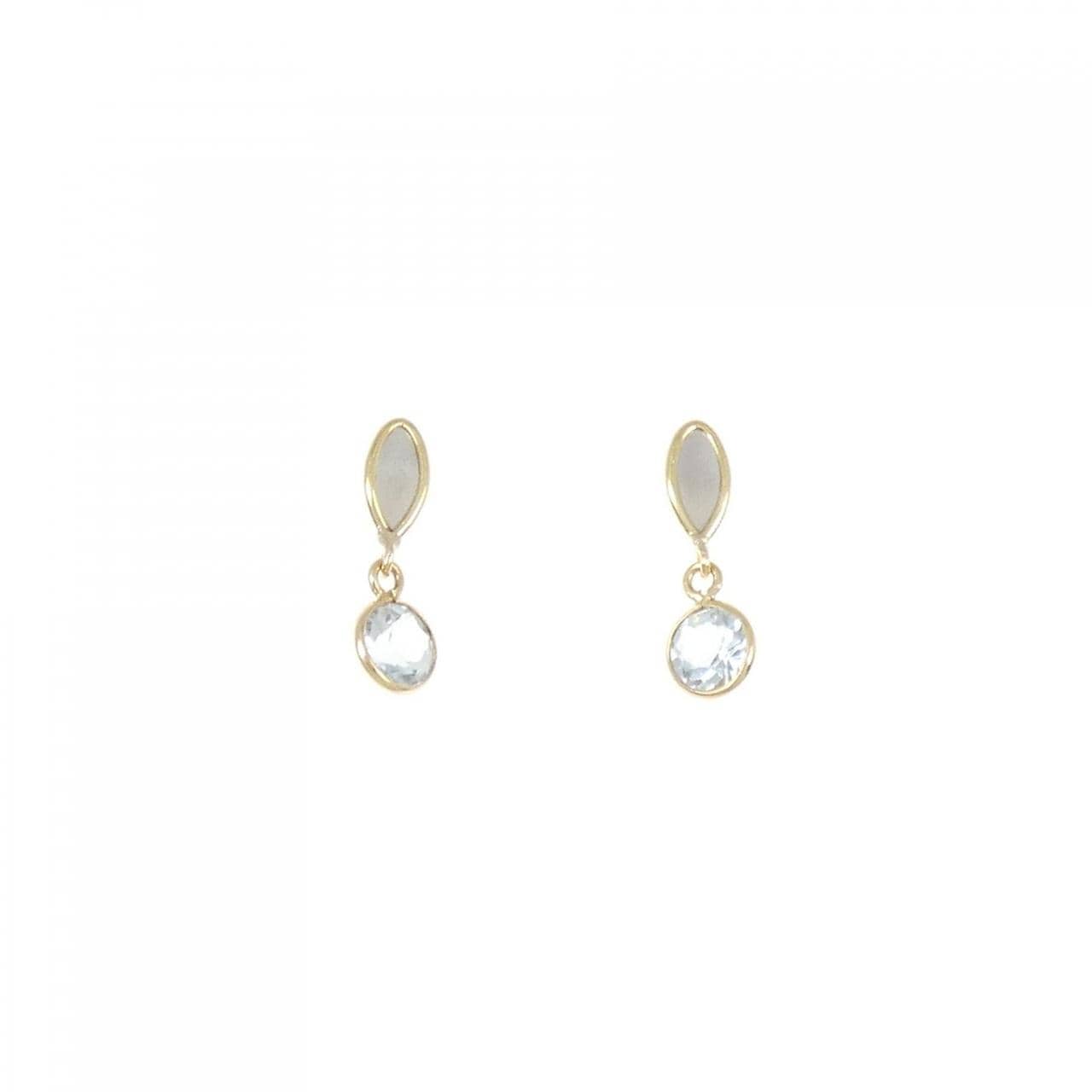 K18YG/PT850 アクアマリン ピアス