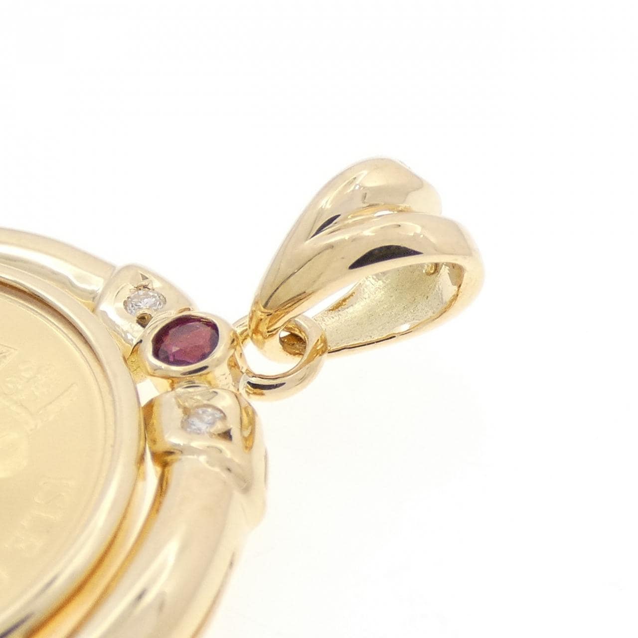 K18YG(枠) ルビー コイン 0.28CT